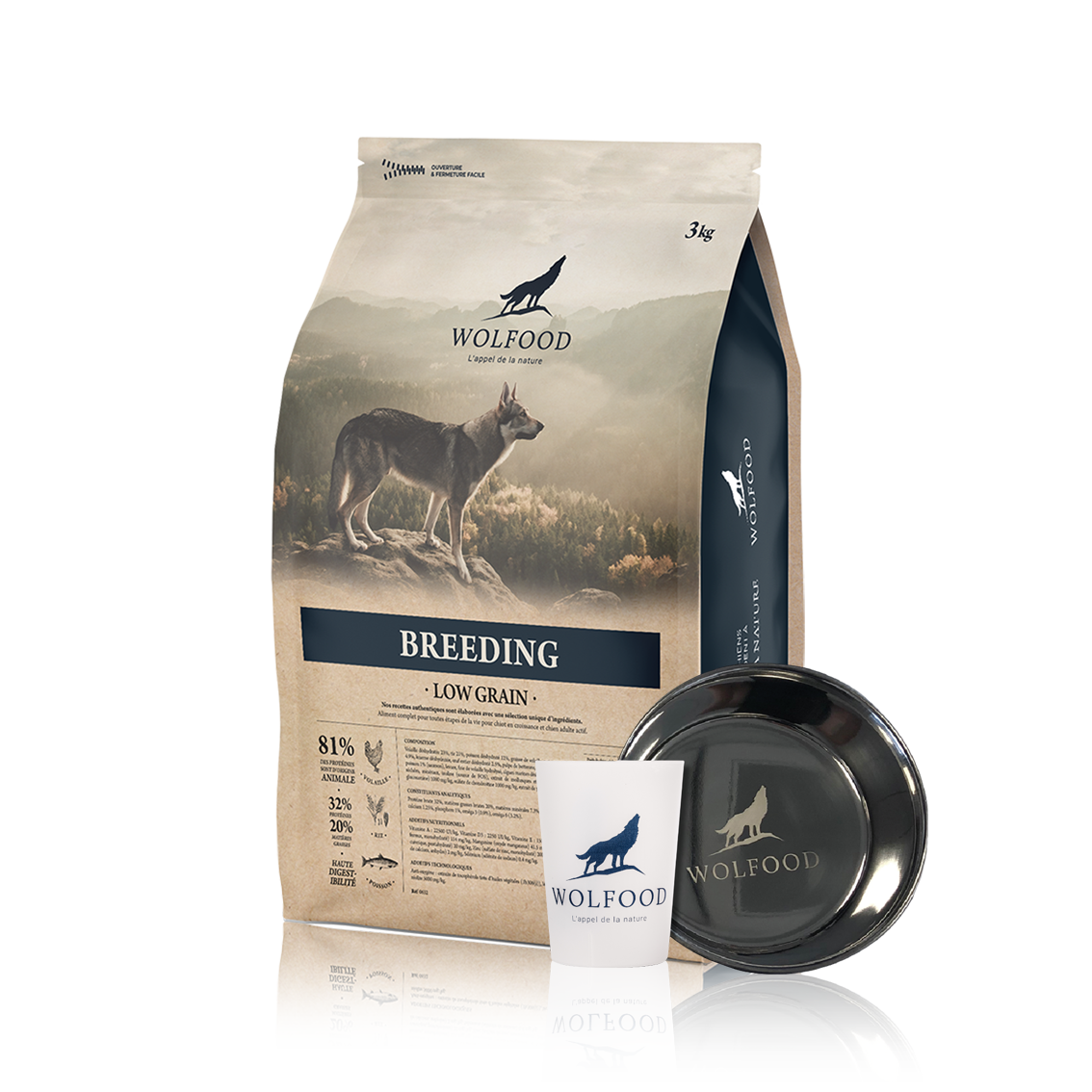 Wolfood Breeding Welpen-Set: hochwertiges Trockenfutter und Zubehör –  Nourrir comme la nature