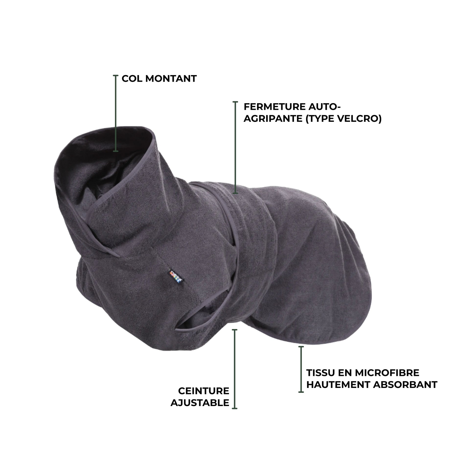 PEIGNOIR ABSORBANT MICROFIBRE