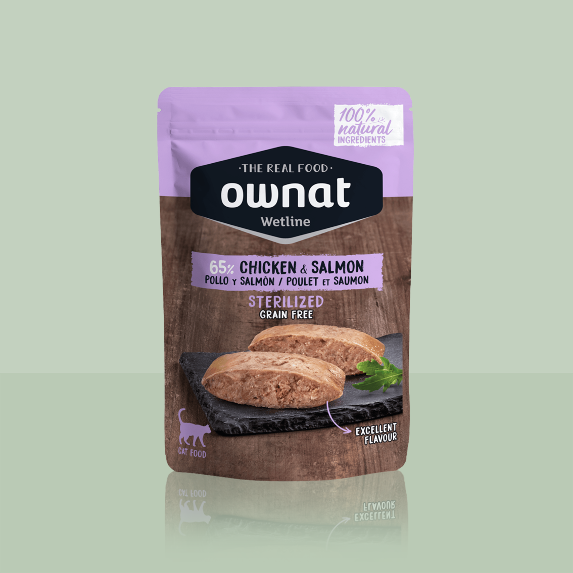 Packung mit 3 OWNAT Frischebeuteln für Katzen