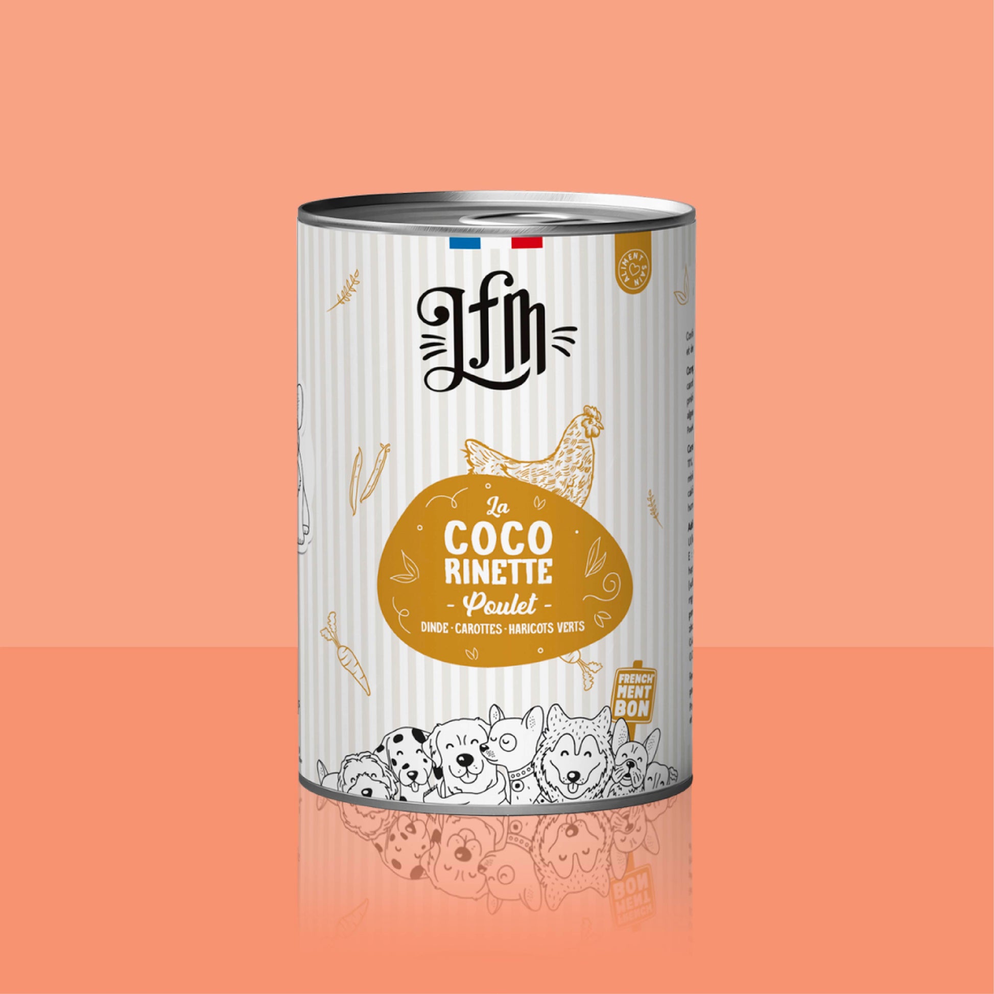 Routine hydratation chien : 6 pâtées La Cocorinette + 1 bol de léchage + 1 couvercle