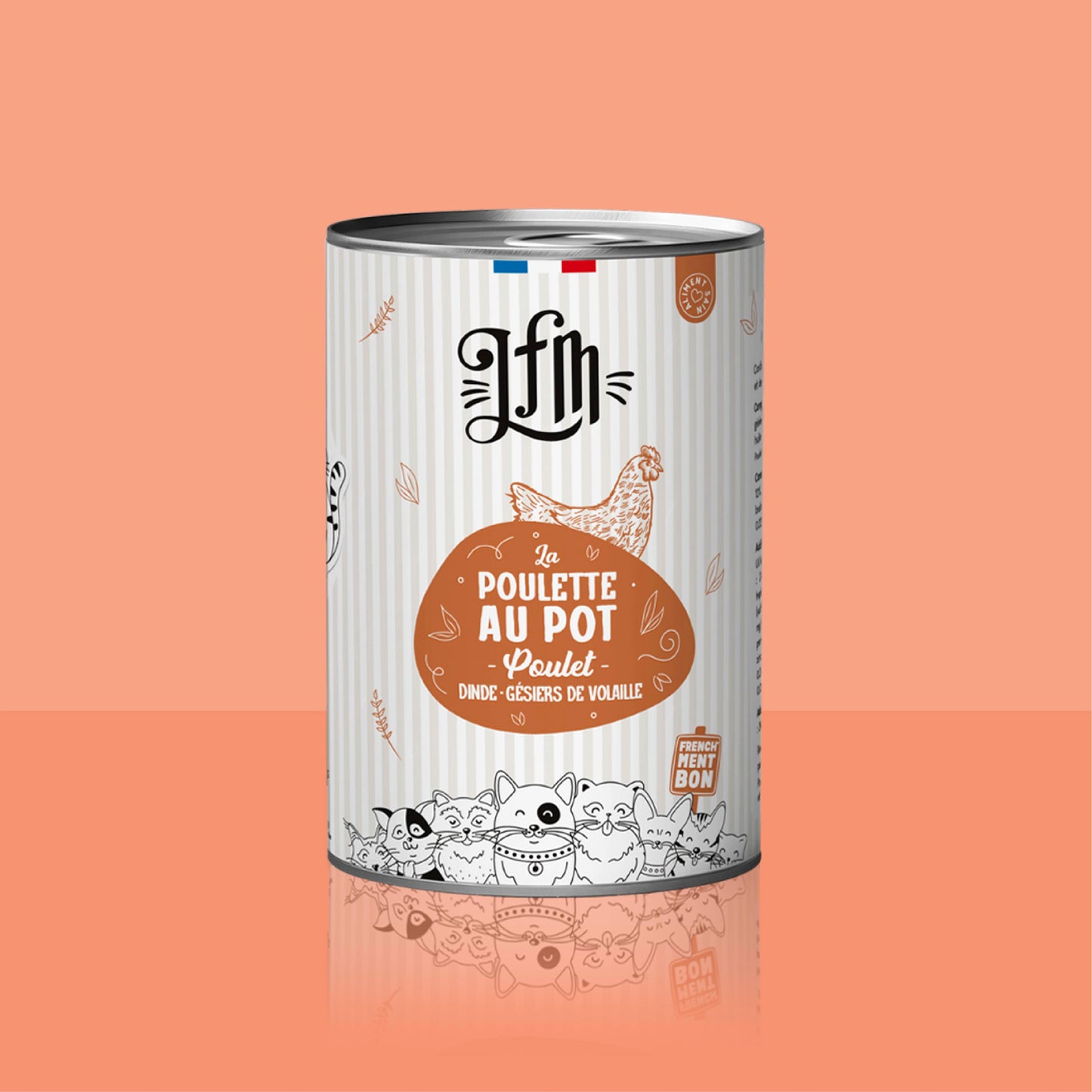 Routine hydratation chat : 6 pâtées Poulette au pot + 1 mini bol de léchage + 1 couvercle
