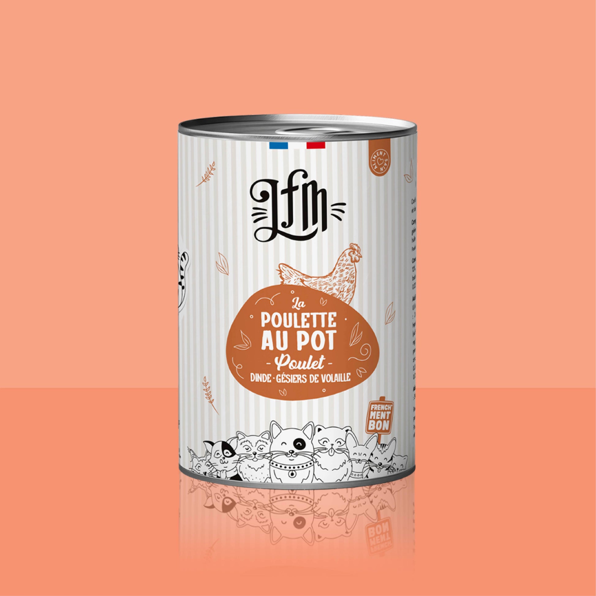 Routine hydratation chat : 6 pâtées Poulette au pot + 1 mini bol de léchage + 1 couvercle