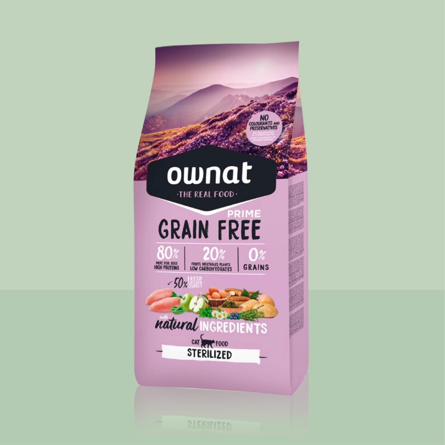 1 sac OWNAT PRIME Sterilized 8kg + 1 pare soleil OFFERT