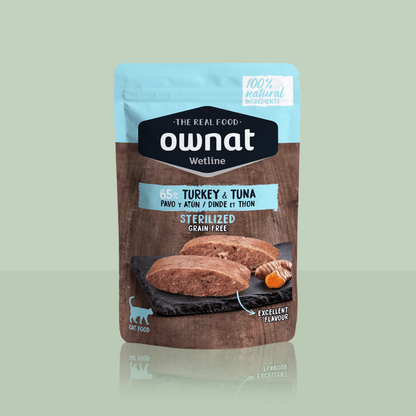 Packung mit 3 OWNAT Frischebeuteln für Katzen