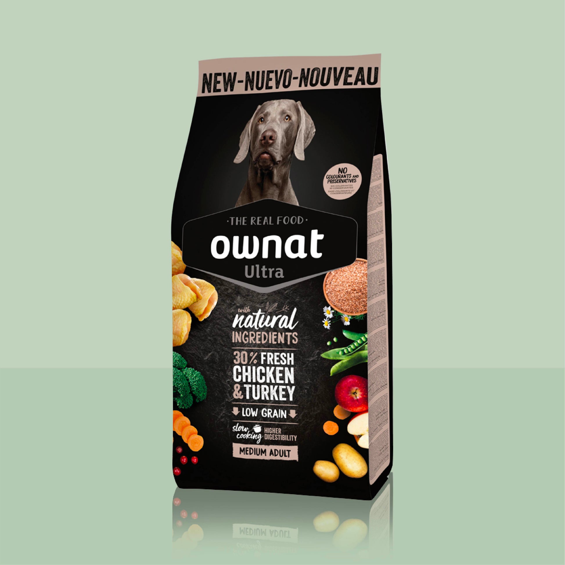 1 sac OWNAT ULTRA Medium Adult 12kg + 1 pare soleil OFFERT