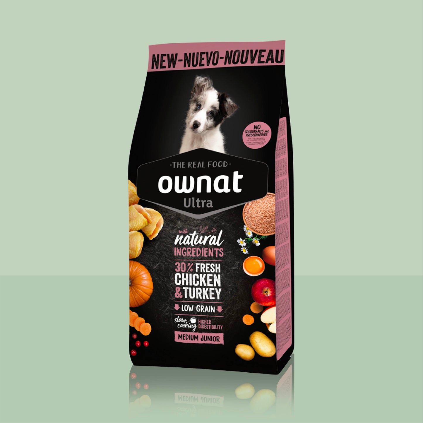 1 sac OWNAT ULTRA Medium Junior 12kg + 1 pare soleil OFFERT