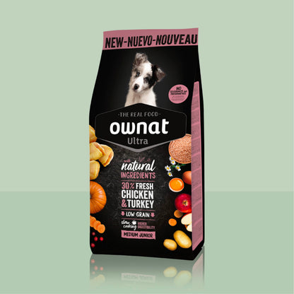1 sac OWNAT ULTRA Medium Junior 12kg + 1 pare soleil OFFERT