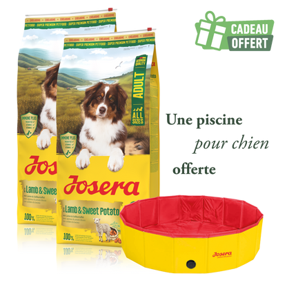 Lot 2 sacs Agneau & Patate douce 12.5 kg + 1 piscine offerte