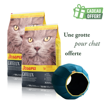 Lot 2 sacs Catelux 10kg + 1 grotte offerte