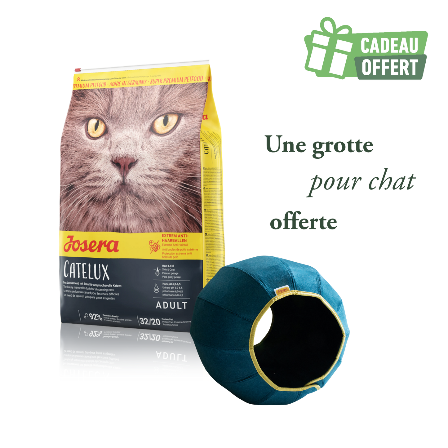 Catelux 10kg + 1 grotte offerte