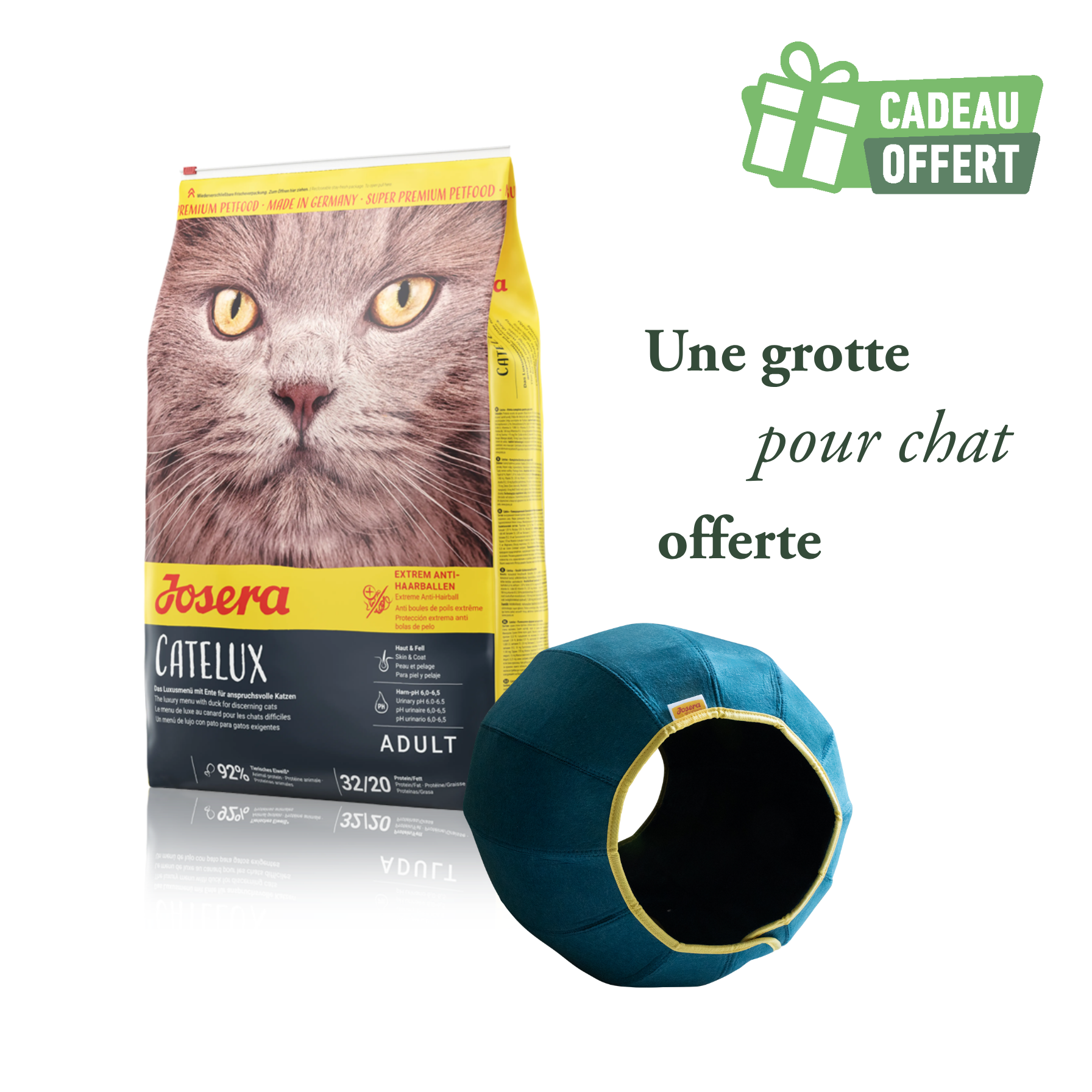 Catelux 10kg + 1 grotte offerte