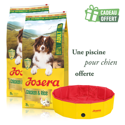 Lot 2 sacs Poulet & Riz 12.5 kg + 1 piscine offerte