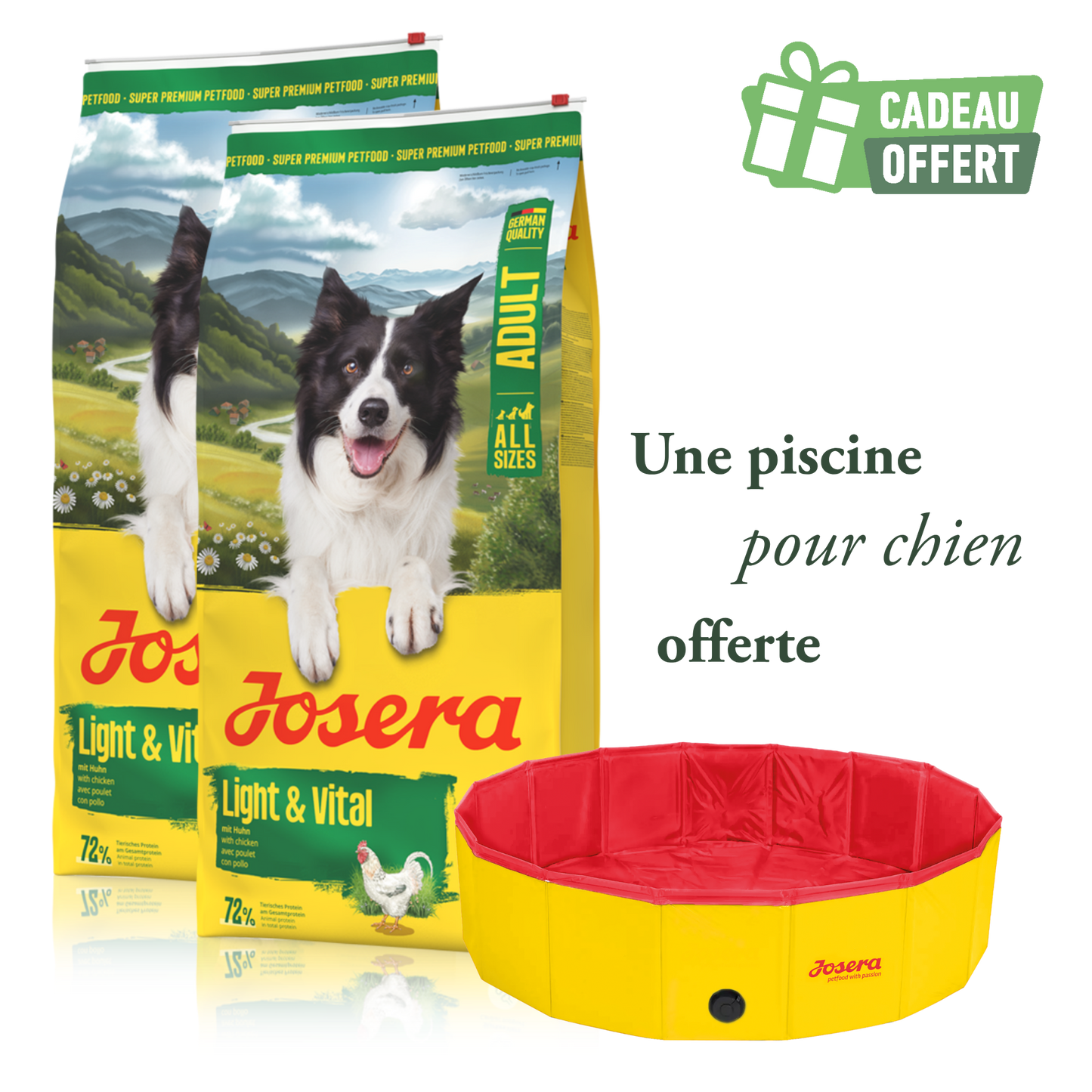 Lot de 2 sacs Light & Vital 12.5 kg + 1 piscine offerte
