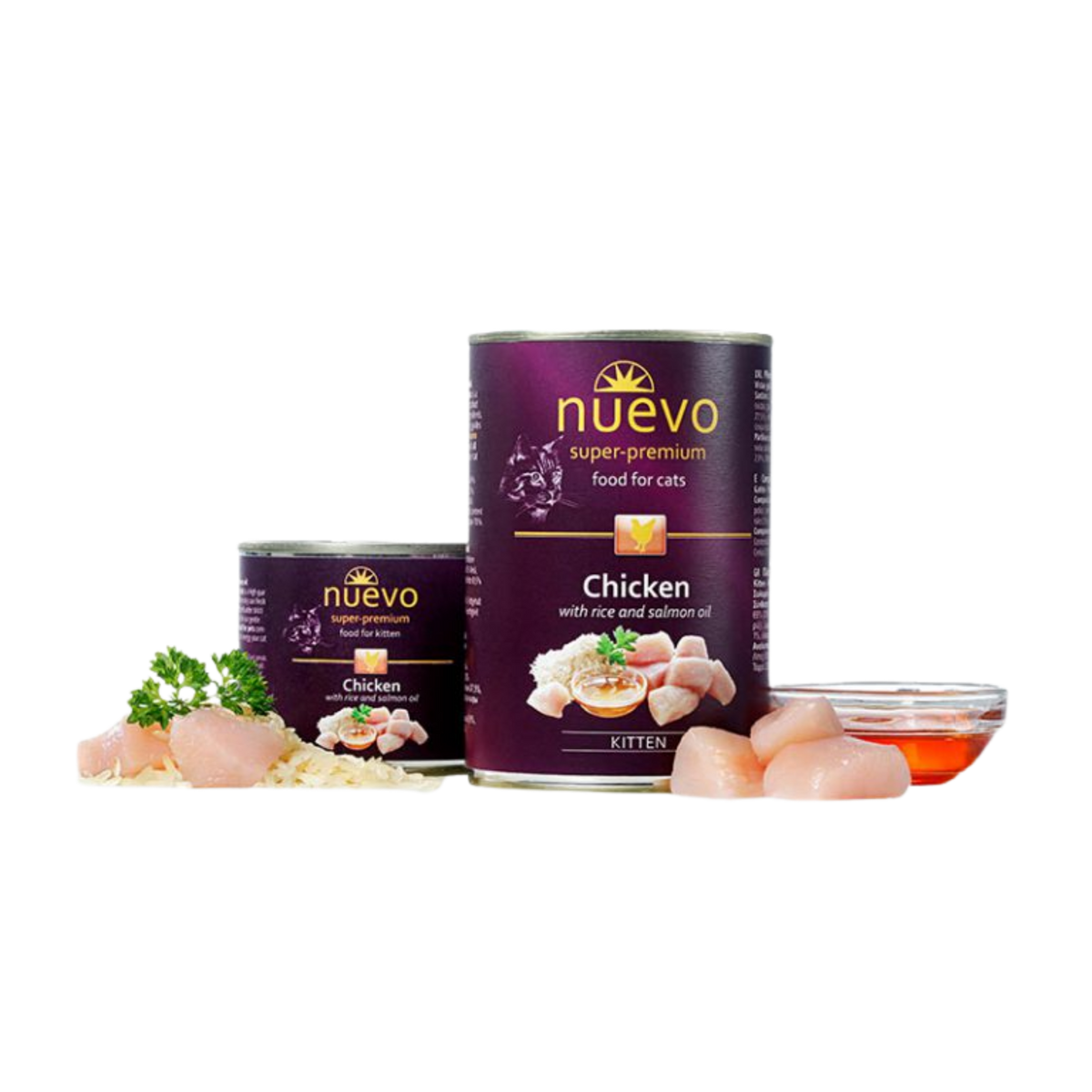 Pâtée chaton poulet, riz et huile de saumon