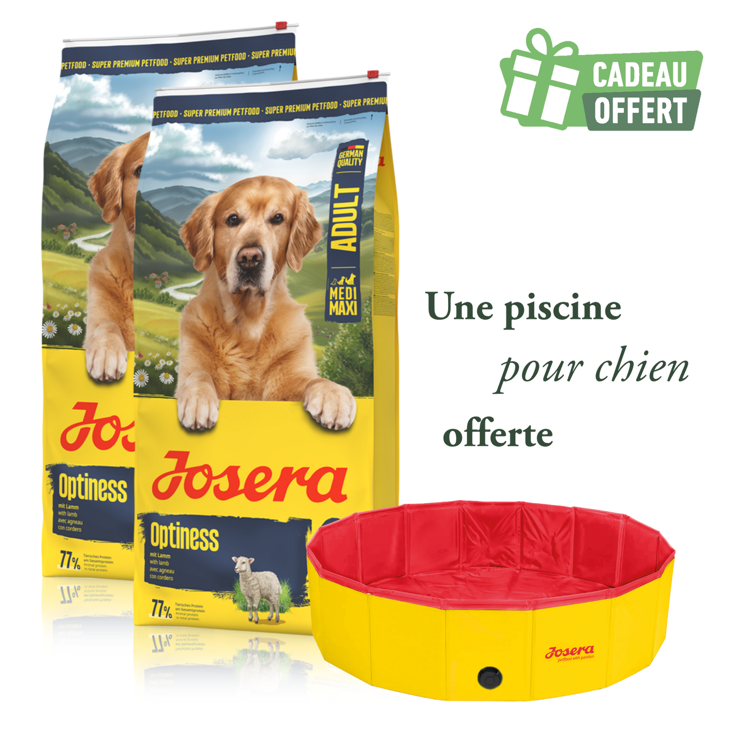 Lot 2 sacs Optiness 12,5 kg + 1 piscine offerte