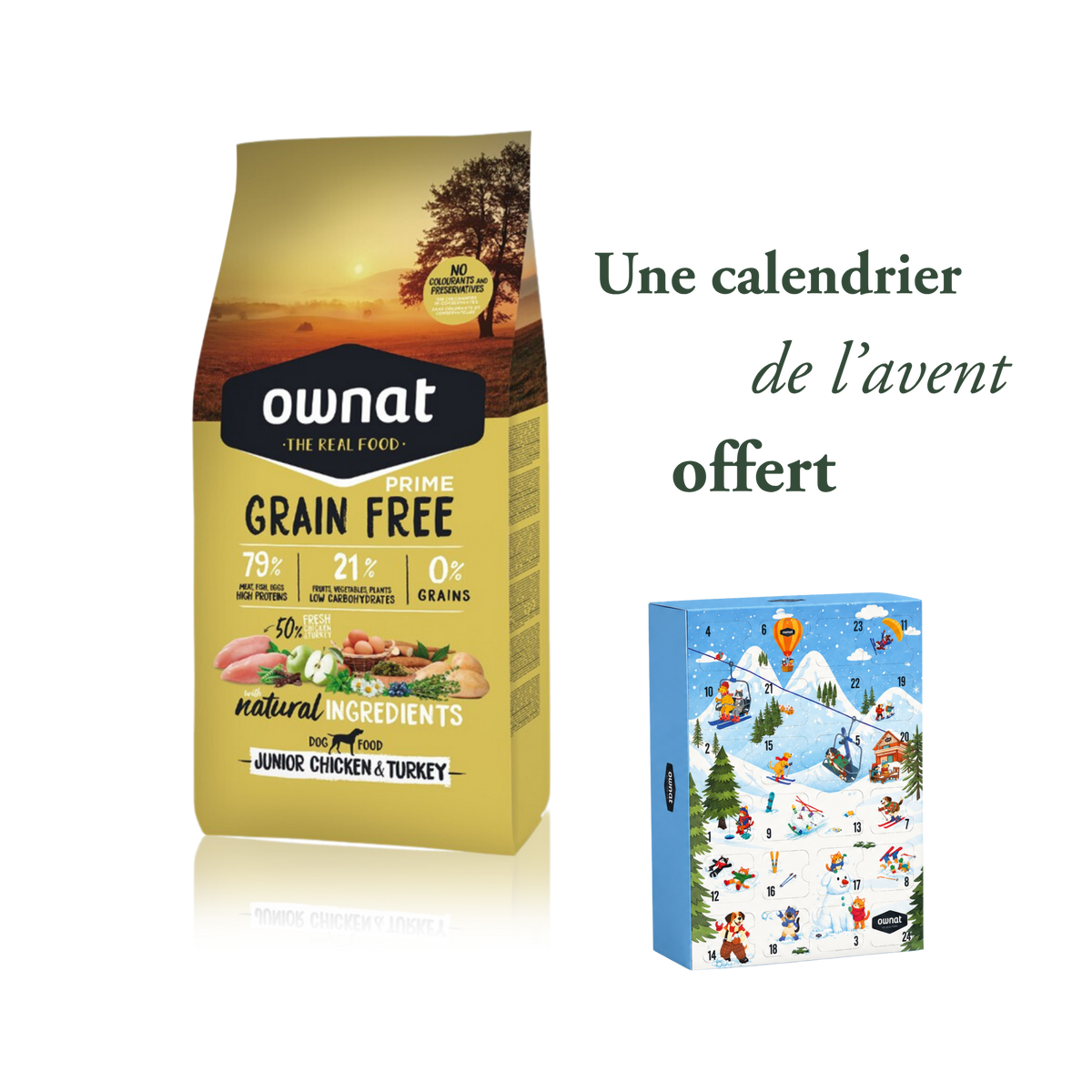 Prime Junior Chicken Turkey 12 kg + calendrier de l'avent OFFERT