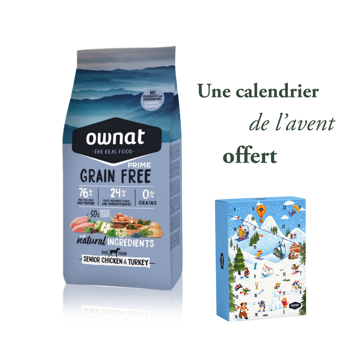Prime Senior Chicken Turkey 12 kg + calendrier de l'avent OFFERT