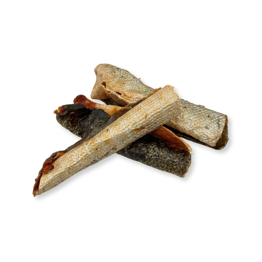 Peaux de saumon à mâcher