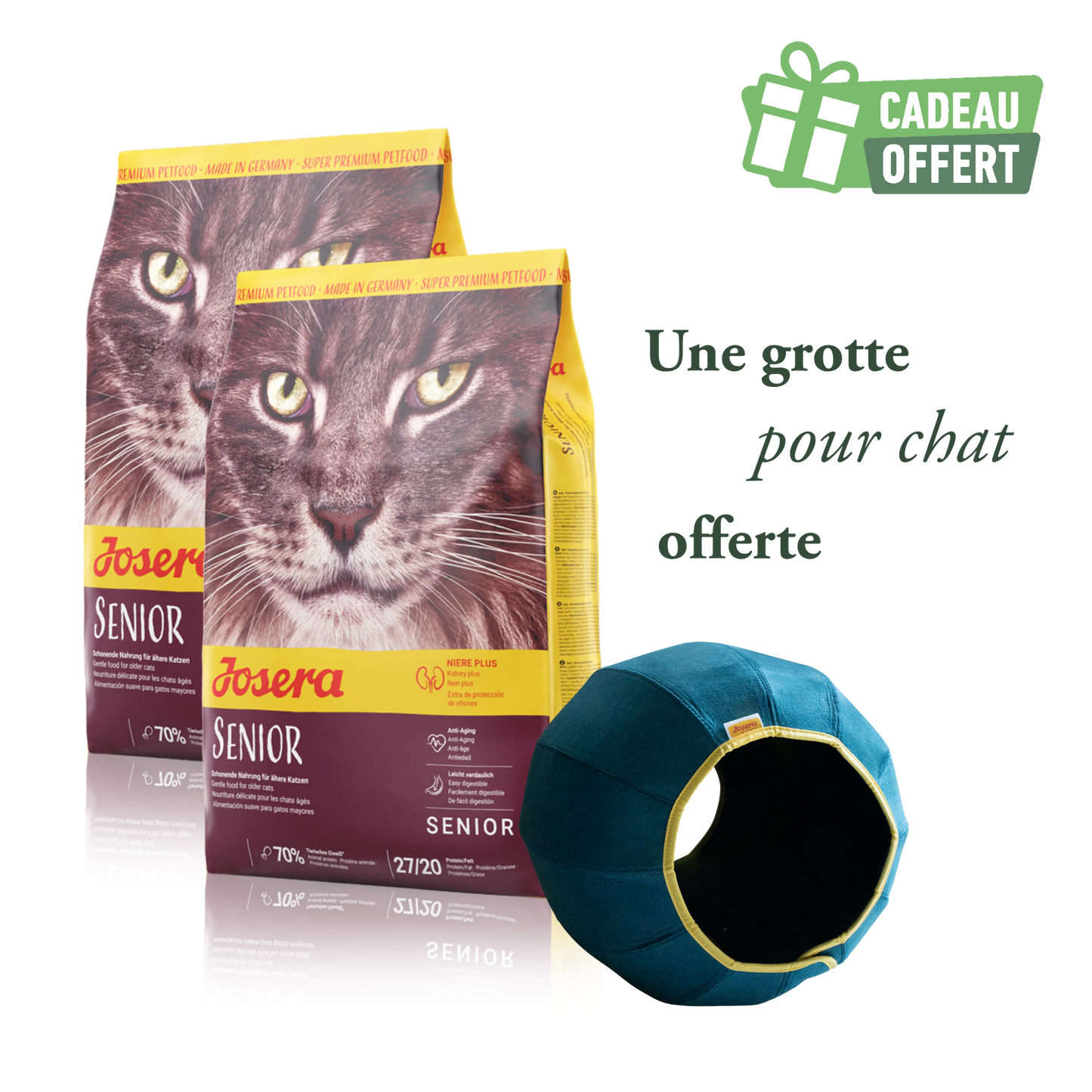 Lot 2 sacs Senior 10 kg + 1 grotte offerte