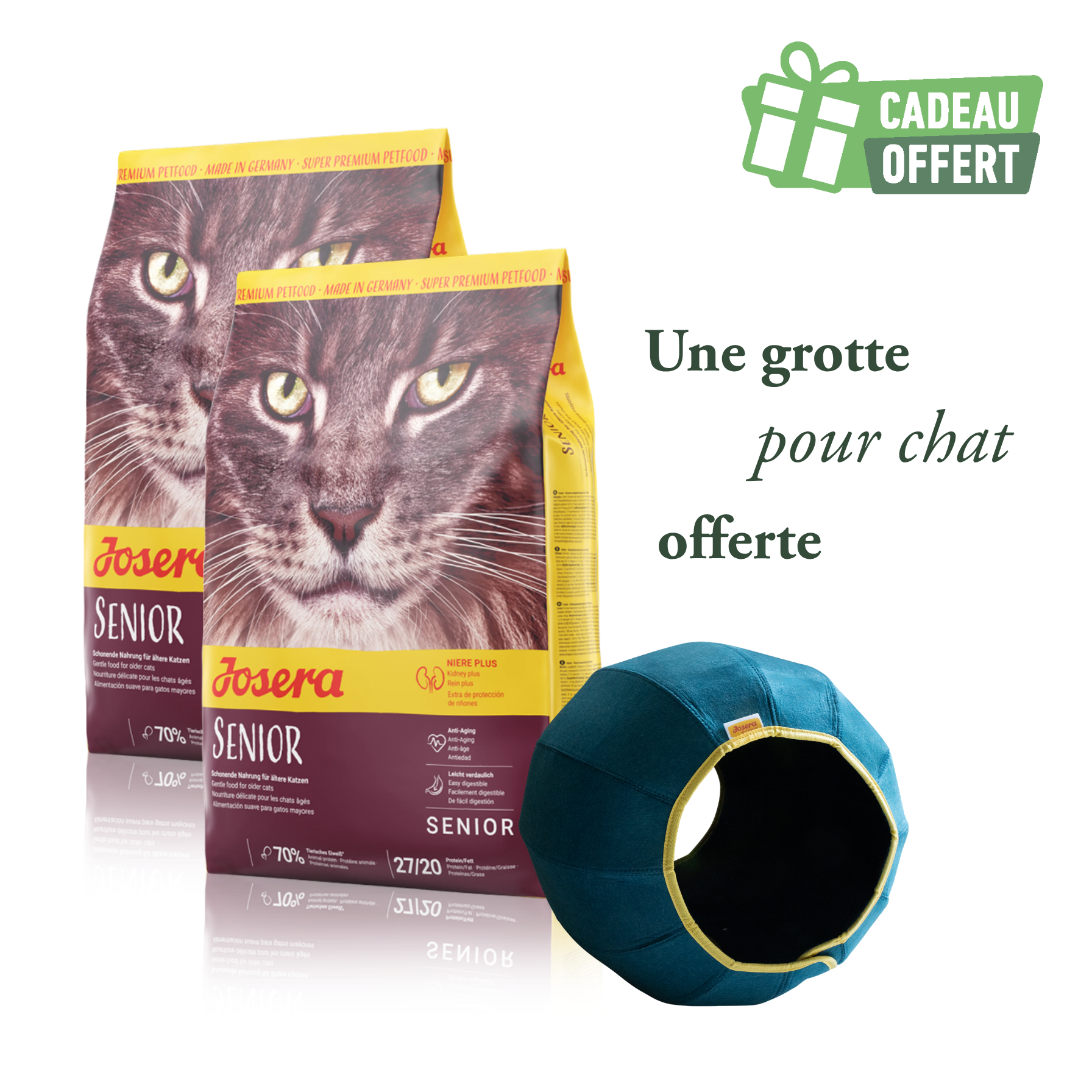 Lot 2 sacs Senior 10 kg + 1 grotte offerte