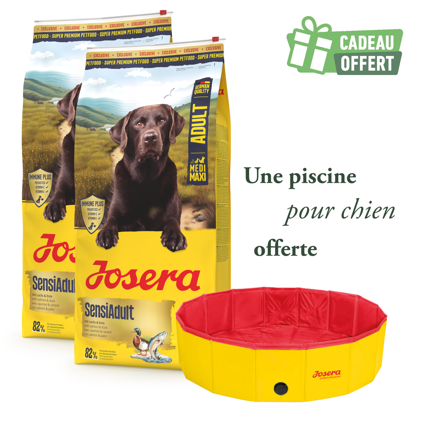 Lots de 2 sacs Sensi Adult 12.5 kg + 1 piscine offerte