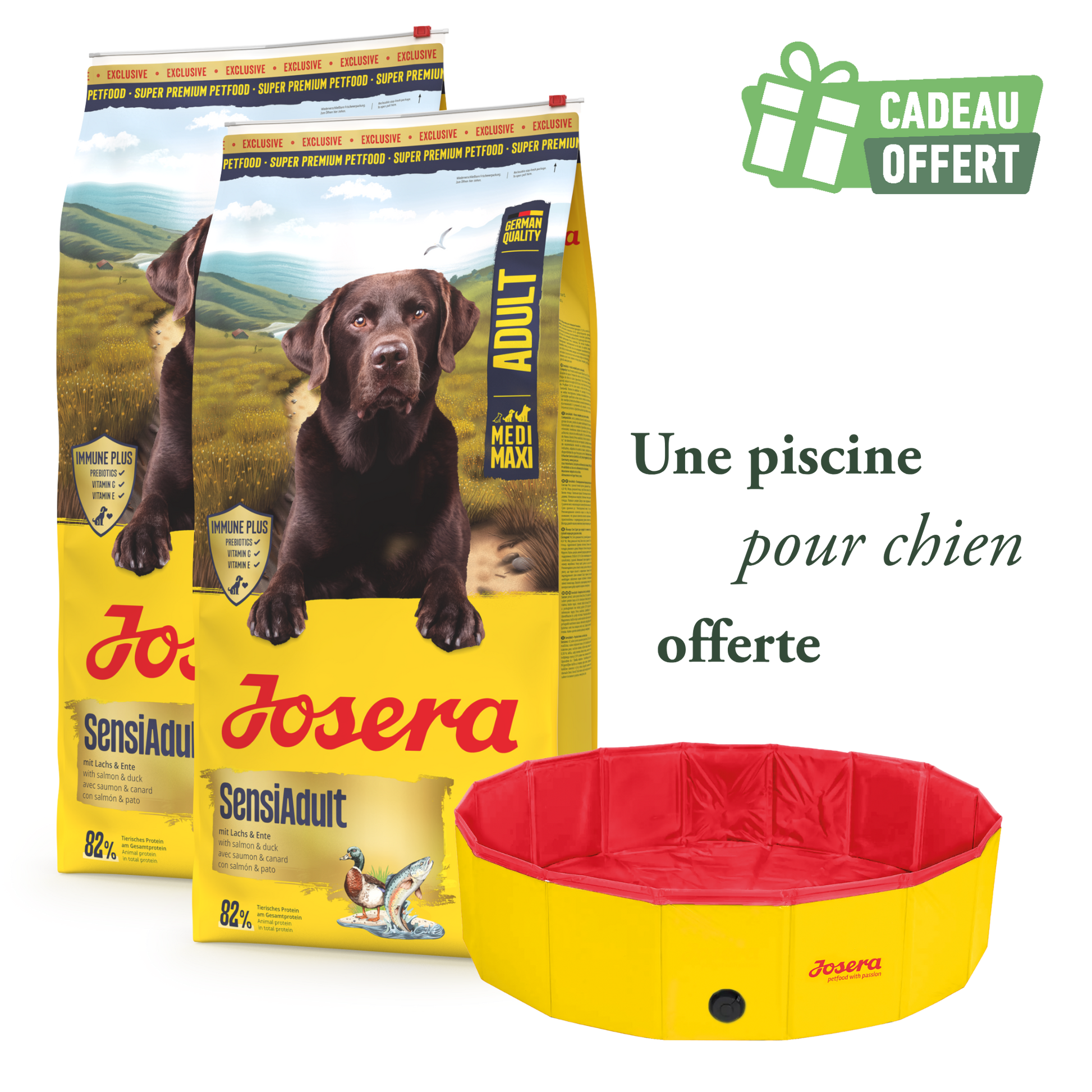 Lots de 2 sacs Sensi Adult 12.5 kg + 1 piscine offerte