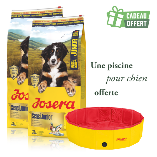 Lot de 2 sacs Sensi Junior 12.5 kg + 1 piscine offerte