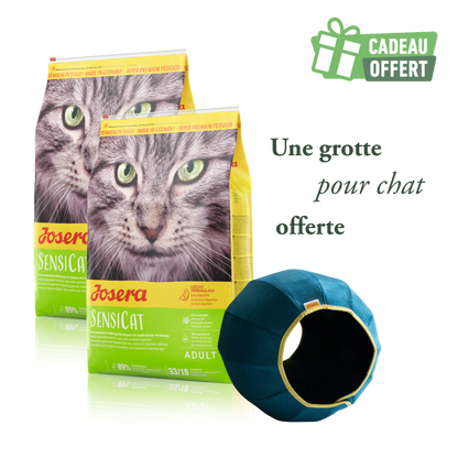 Lot 2 sacs Sensicat 10kg + 1 grotte offerte