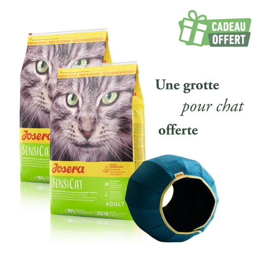 Lot 2 sacs Sensicat 10kg + 1 grotte offerte