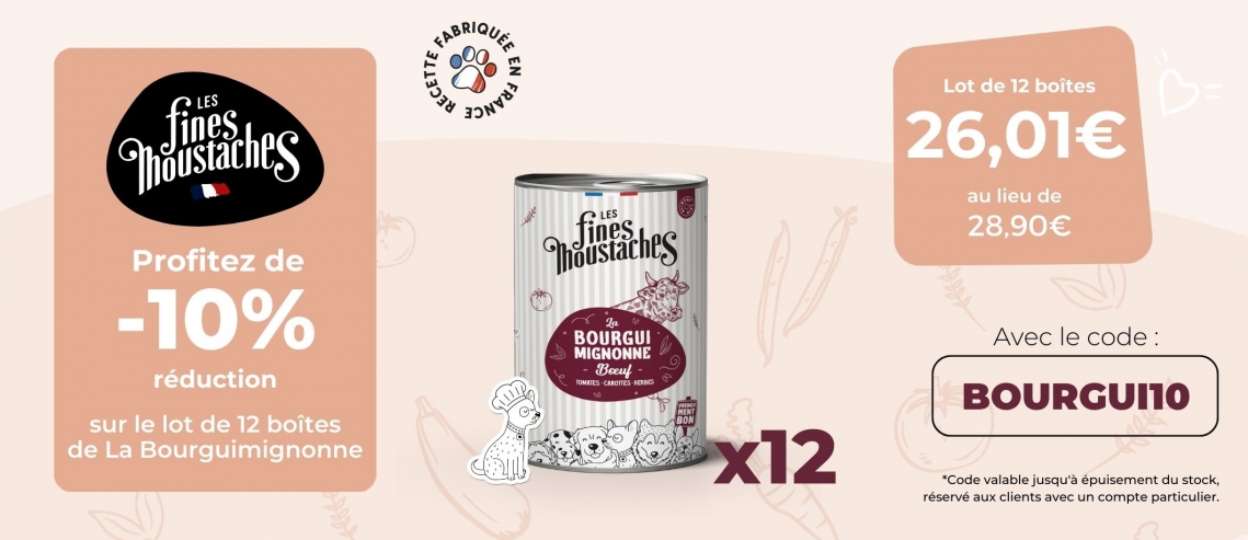 10% sur la pâtée Les fines moustaches bourguimignonne